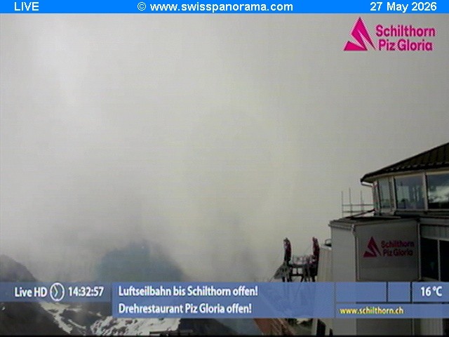 Archived image Webcam Schilthorn (2.970 m)