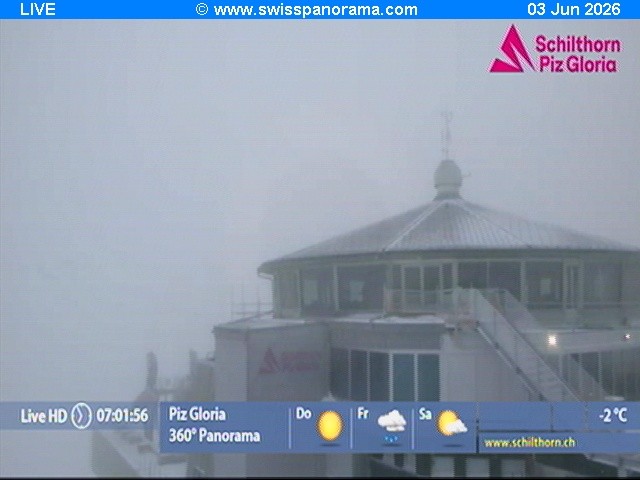 Archived image Webcam Schilthorn (2.970 m)