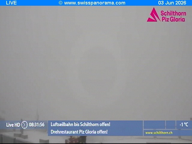 Archived image Webcam Schilthorn (2.970 m)