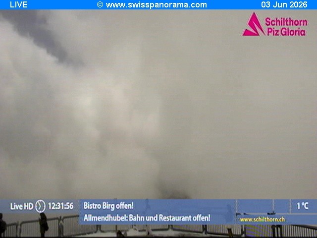 Archived image Webcam Schilthorn (2.970 m)