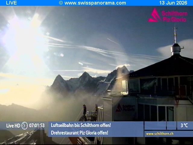 Archived image Webcam Schilthorn (2.970 m)
