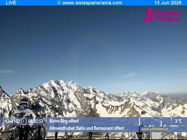 Archived image Webcam Schilthorn (2.970 m)