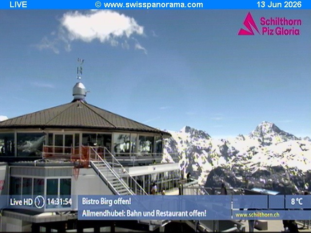 Archived image Webcam Schilthorn (2.970 m)