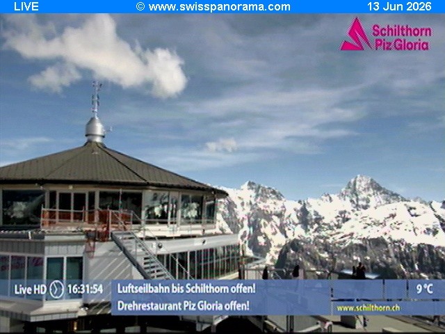 Archived image Webcam Schilthorn (2.970 m)