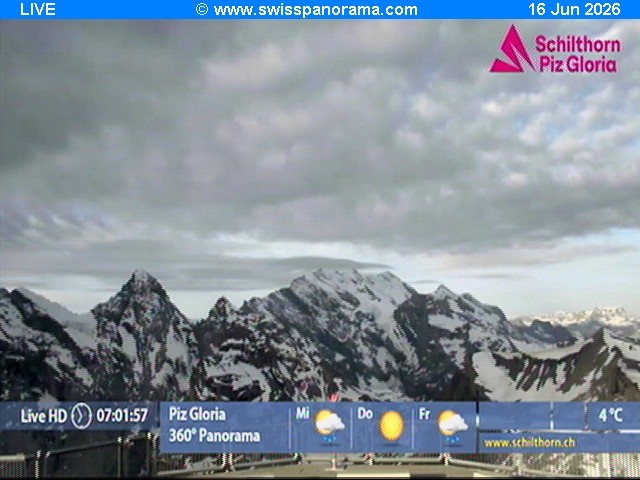 Archiv Foto Webcam Schilthorn (2.970 m)