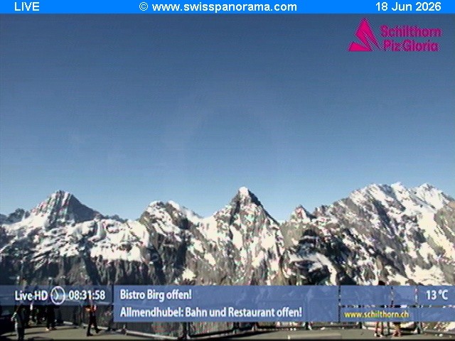 Archived image Webcam Schilthorn (2.970 m)