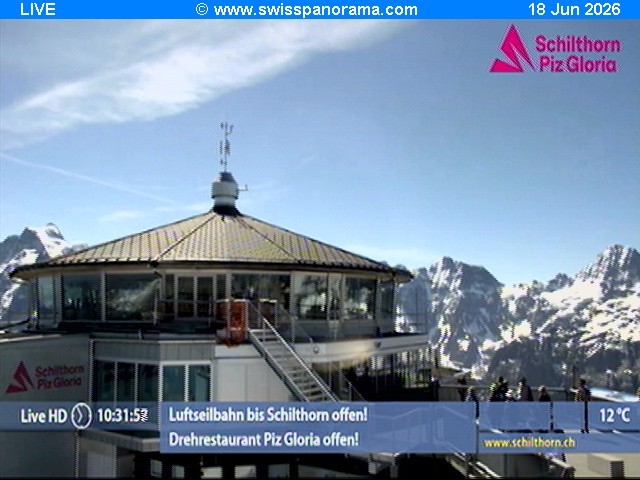 Archived image Webcam Schilthorn (2.970 m)
