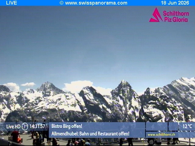 Archived image Webcam Schilthorn (2.970 m)
