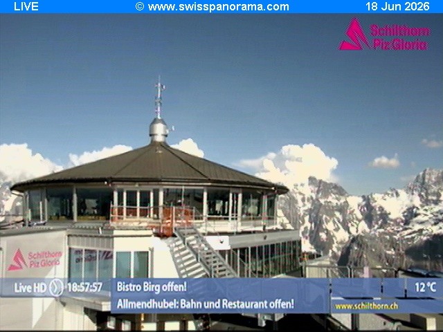 Archived image Webcam Schilthorn (2.970 m)
