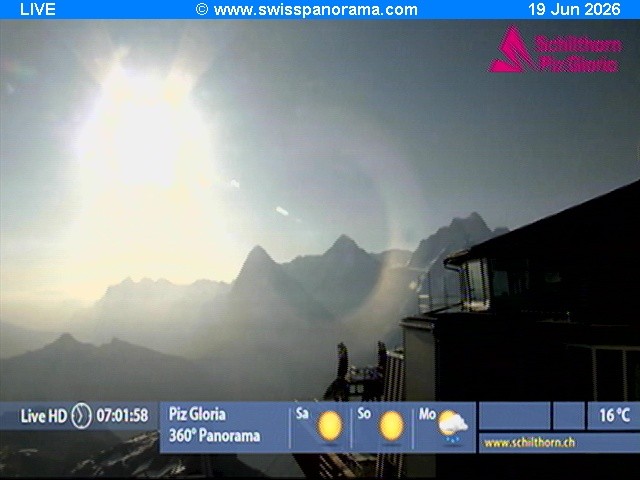 Archiv Foto Webcam Schilthorn (2.970 m)