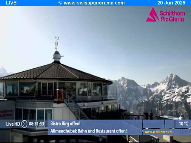 Archived image Webcam Schilthorn (2.970 m)