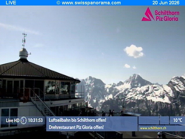 Archived image Webcam Schilthorn (2.970 m)