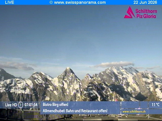 Archiv Foto Webcam Schilthorn (2.970 m)