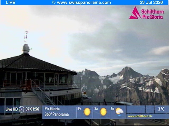 Archived image Webcam Schilthorn (2.970 m)