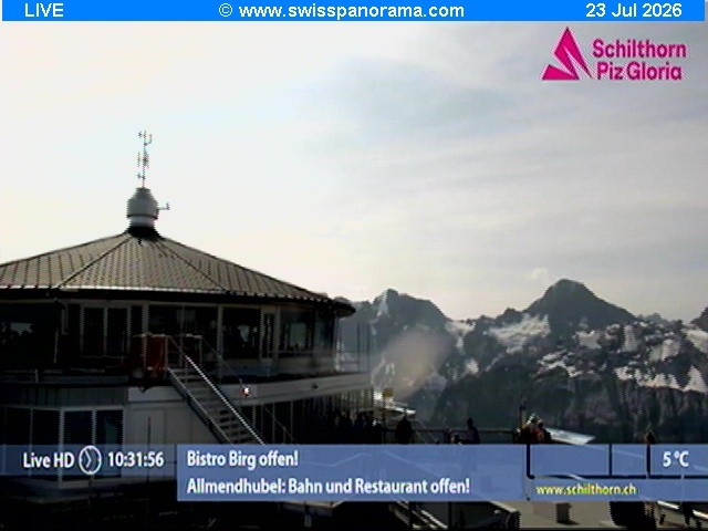 Archived image Webcam Schilthorn (2.970 m)