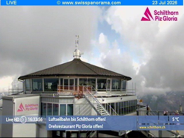 Archived image Webcam Schilthorn (2.970 m)