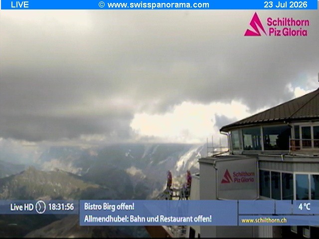 Archived image Webcam Schilthorn (2.970 m)