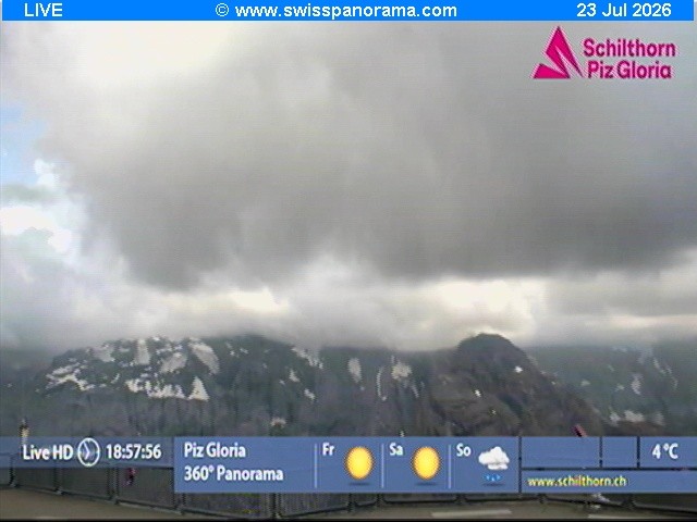 Archived image Webcam Schilthorn (2.970 m)