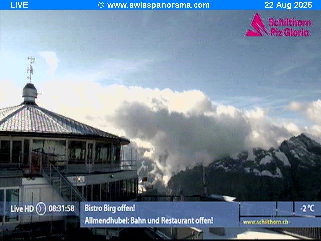 Archiv Foto Webcam Schilthorn (2.970 m)