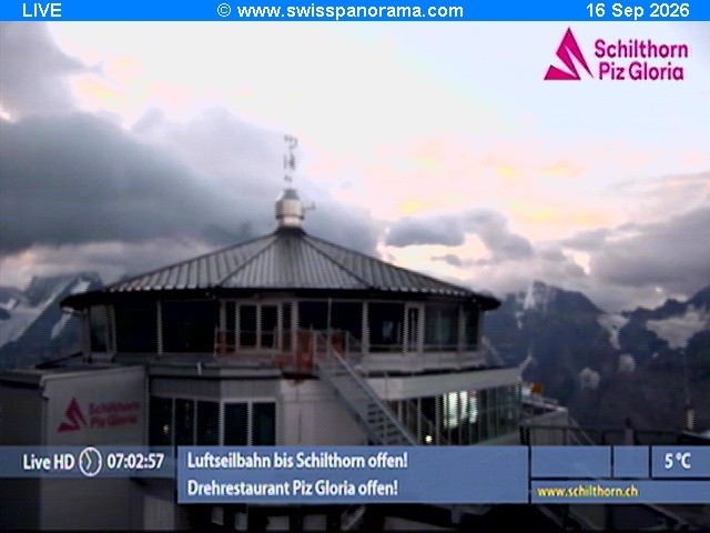 Archiv Foto Webcam Schilthorn (2.970 m)