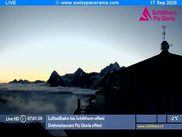 Archiv Foto Webcam Schilthorn (2.970 m)