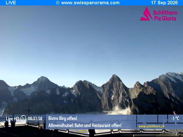 Archiv Foto Webcam Schilthorn (2.970 m)