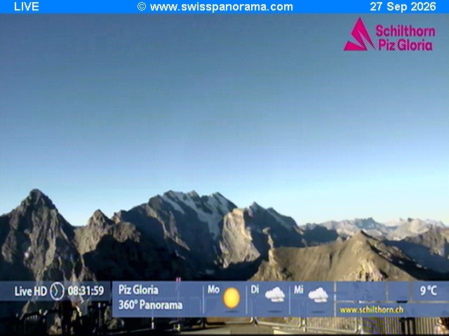 Archiv Foto Webcam Schilthorn (2.970 m)