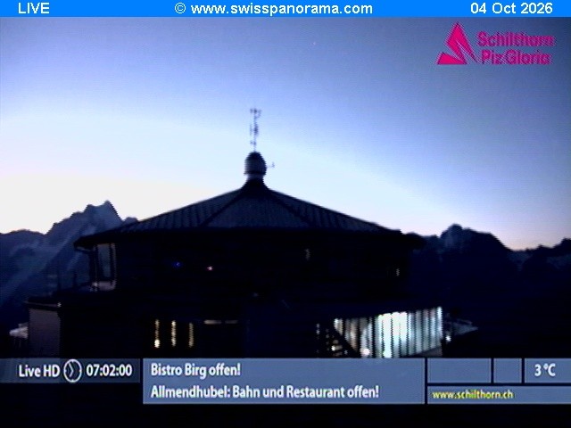 Archiv Foto Webcam Schilthorn (2.970 m)