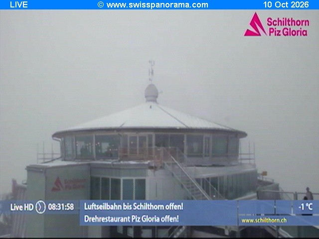 Archived image Webcam Schilthorn (2.970 m)
