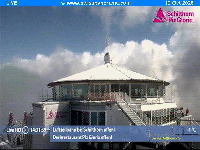 Archived image Webcam Schilthorn (2.970 m)