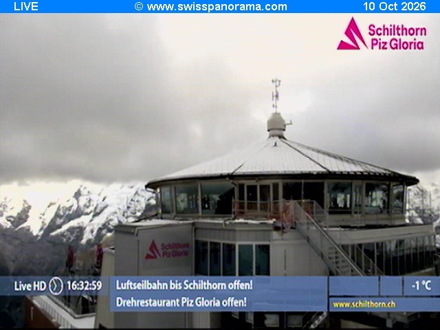 Archived image Webcam Schilthorn (2.970 m)