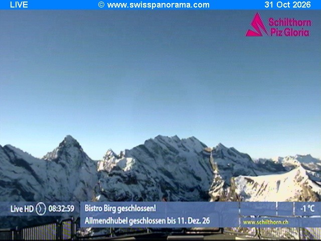 Archiv Foto Webcam Schilthorn (2.970 m)