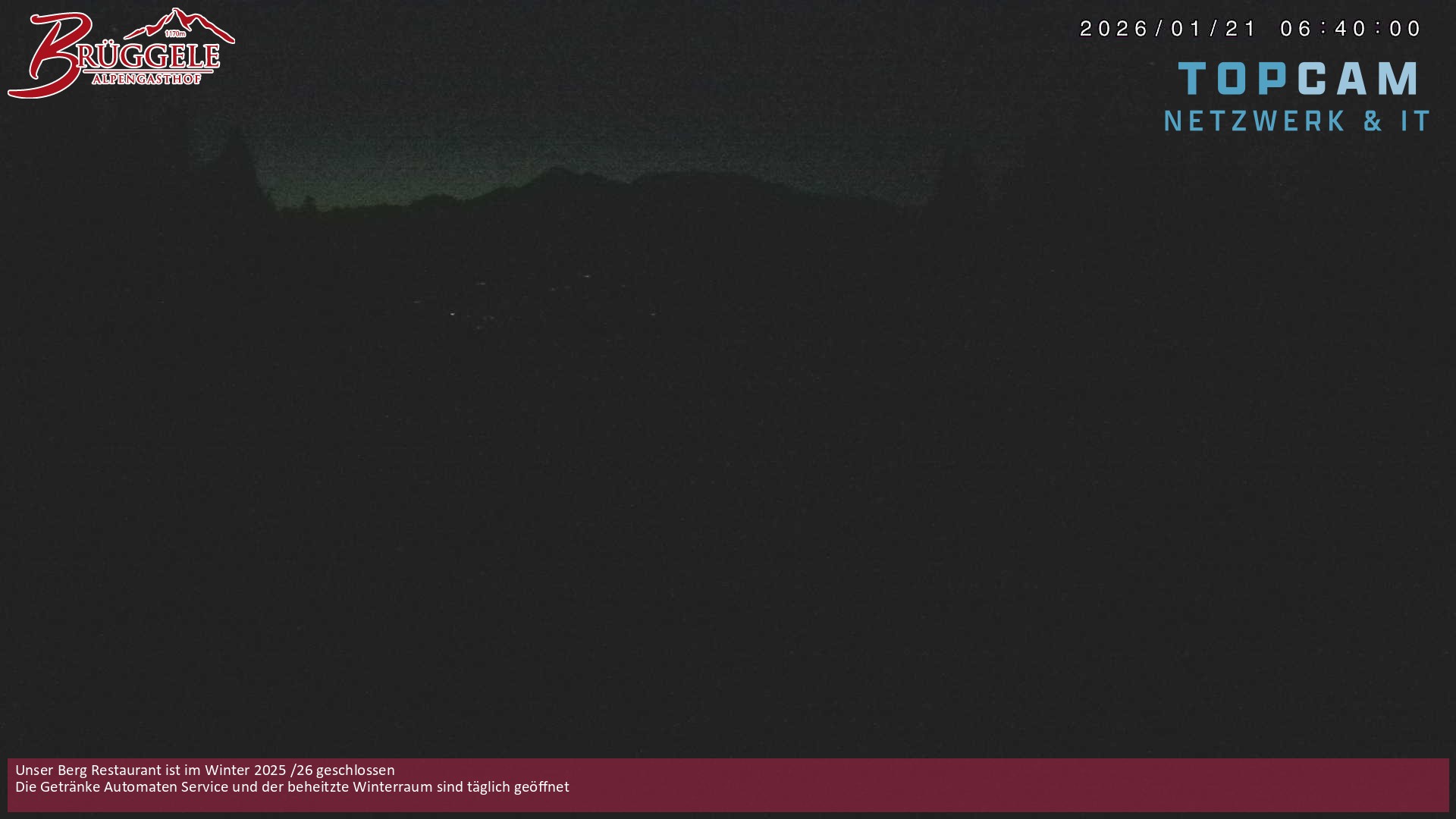 Archived image Webcam Alberschwende, mountain restaurant Brueggele
