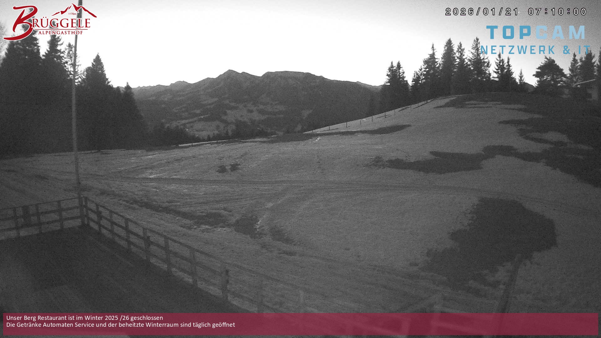 Archived image Webcam Alberschwende, mountain restaurant Brueggele