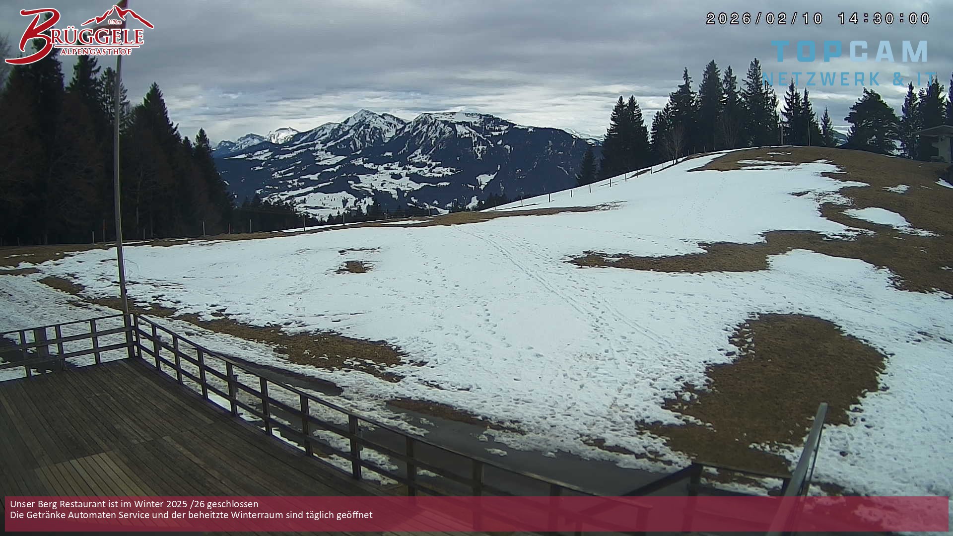 Archiv Foto Webcam Alberschwende, Alpengasthof Brüggele