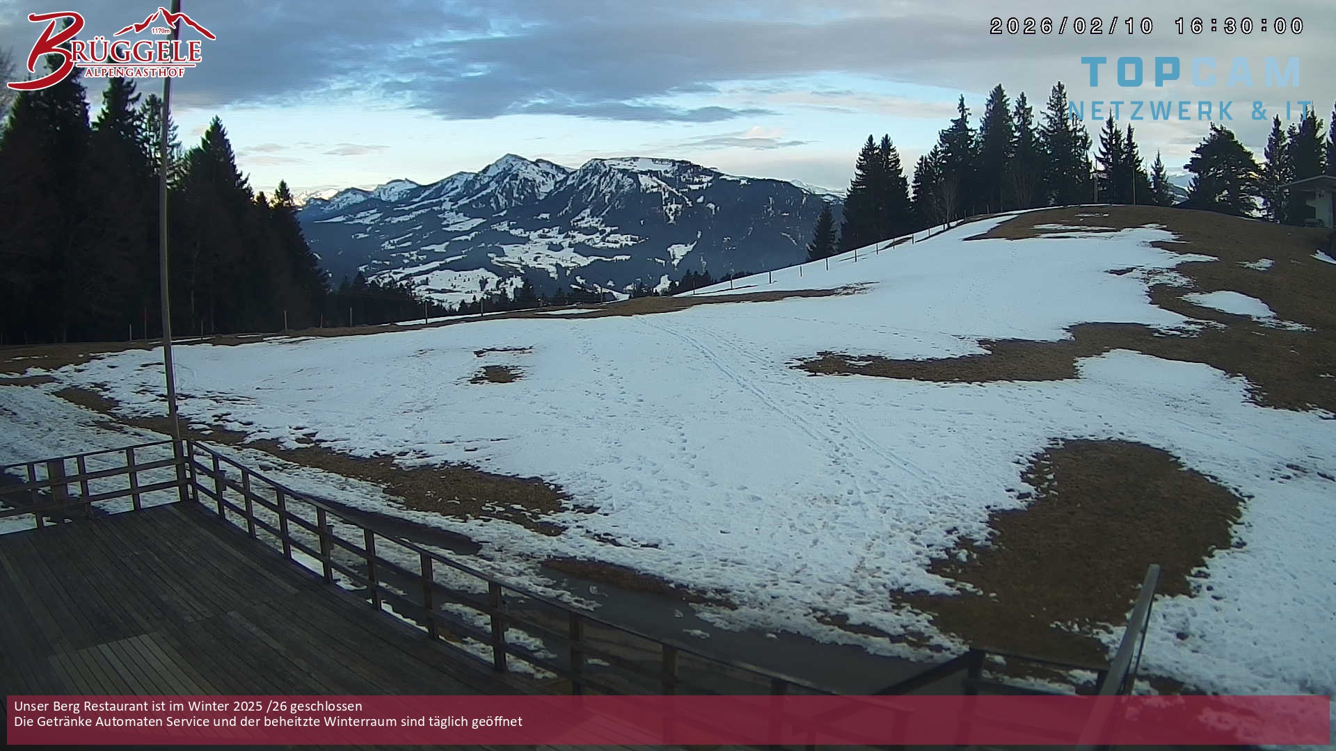 Archiv Foto Webcam Alberschwende, Alpengasthof Brüggele