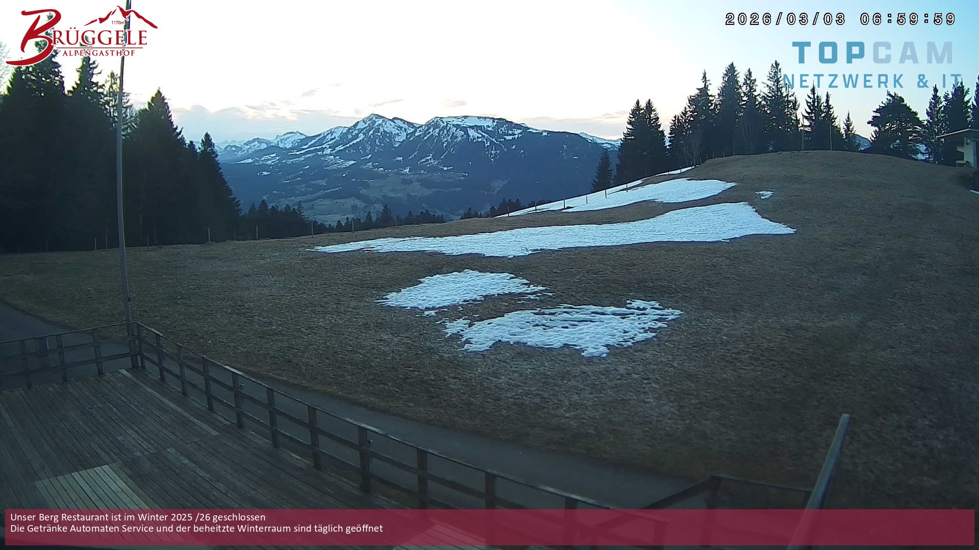 Archiv Foto Webcam Alberschwende, Alpengasthof Brüggele