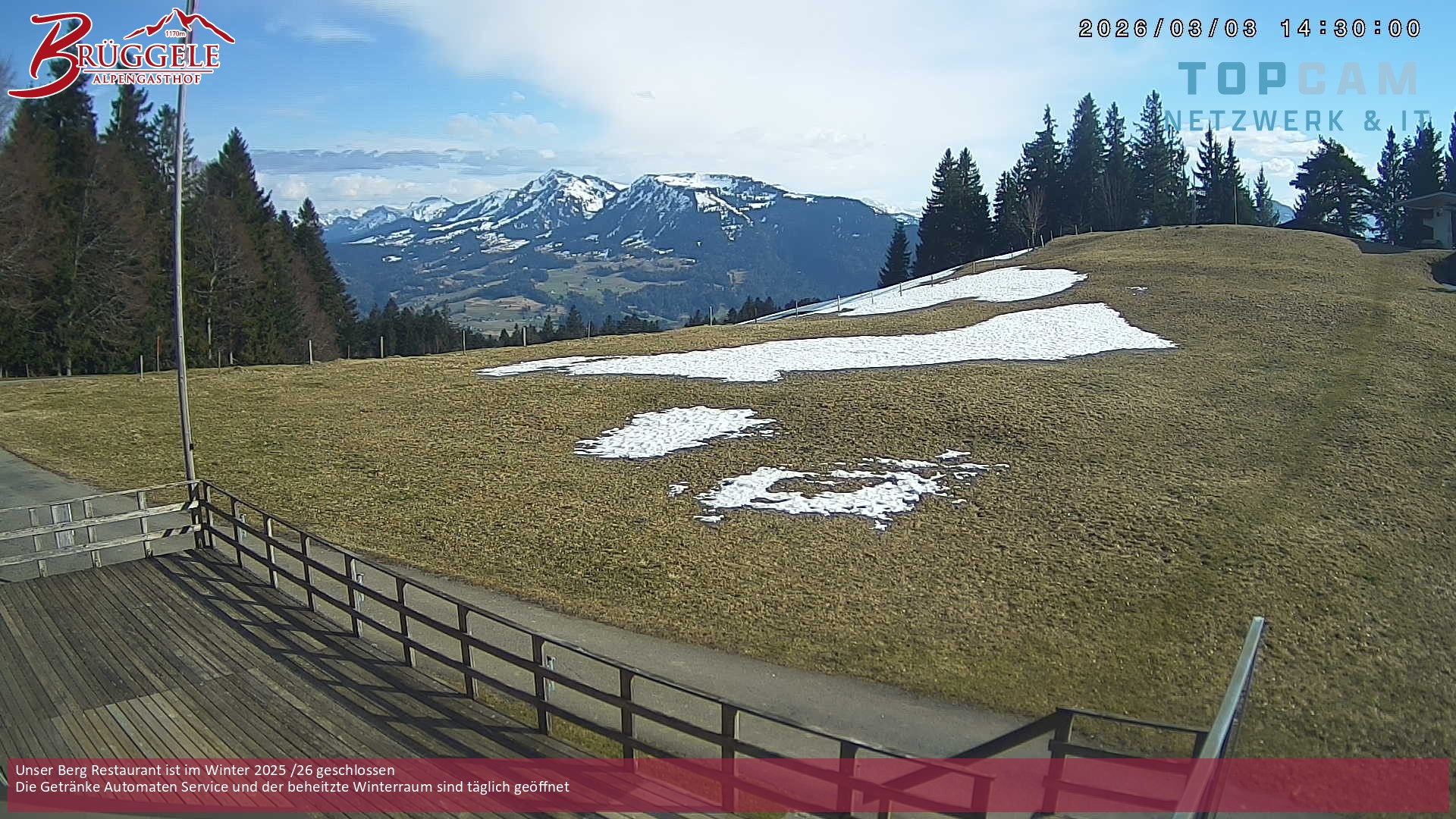 Archiv Foto Webcam Alberschwende, Alpengasthof Brüggele