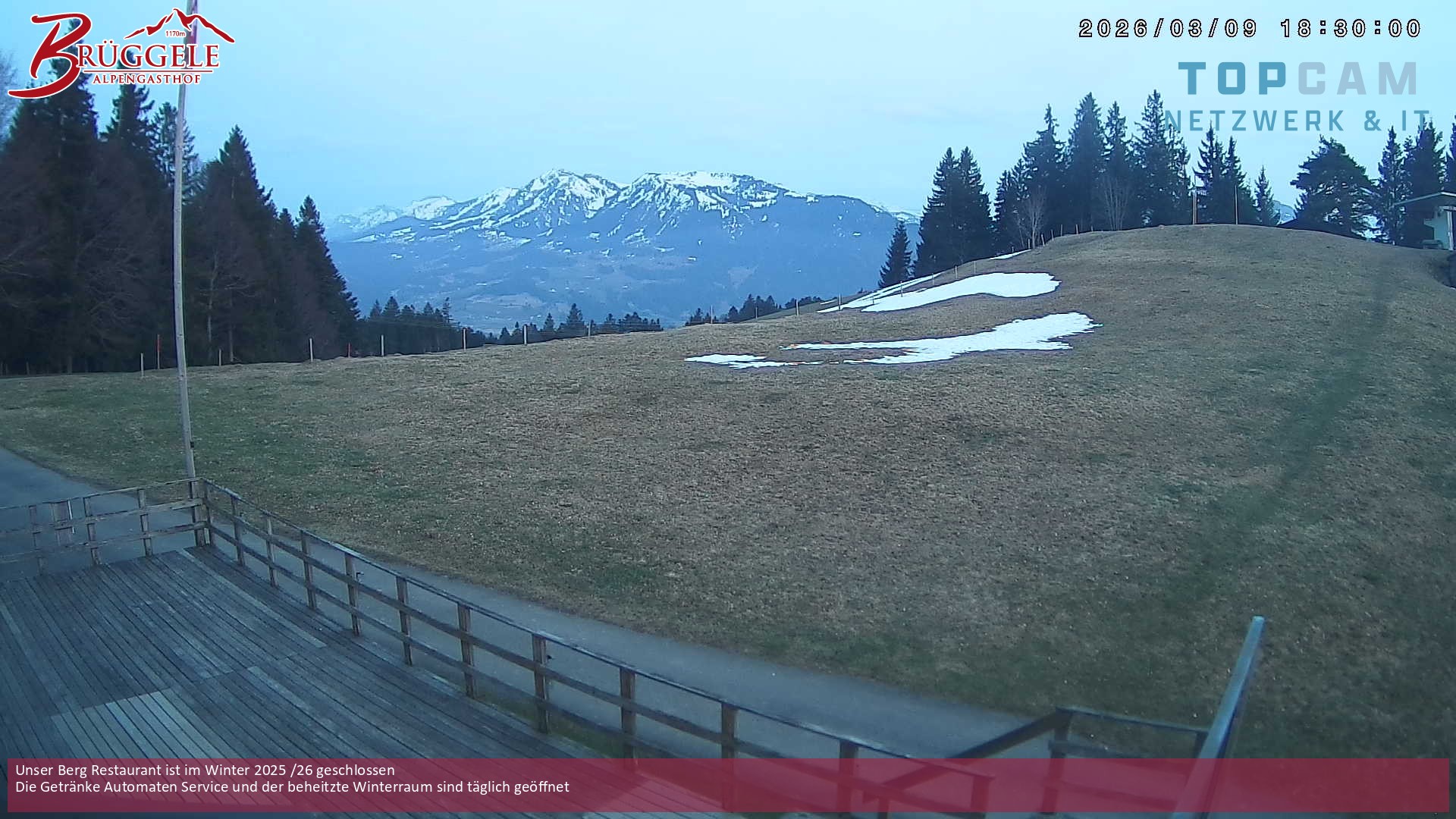 Archiv Foto Webcam Alberschwende, Alpengasthof Brüggele