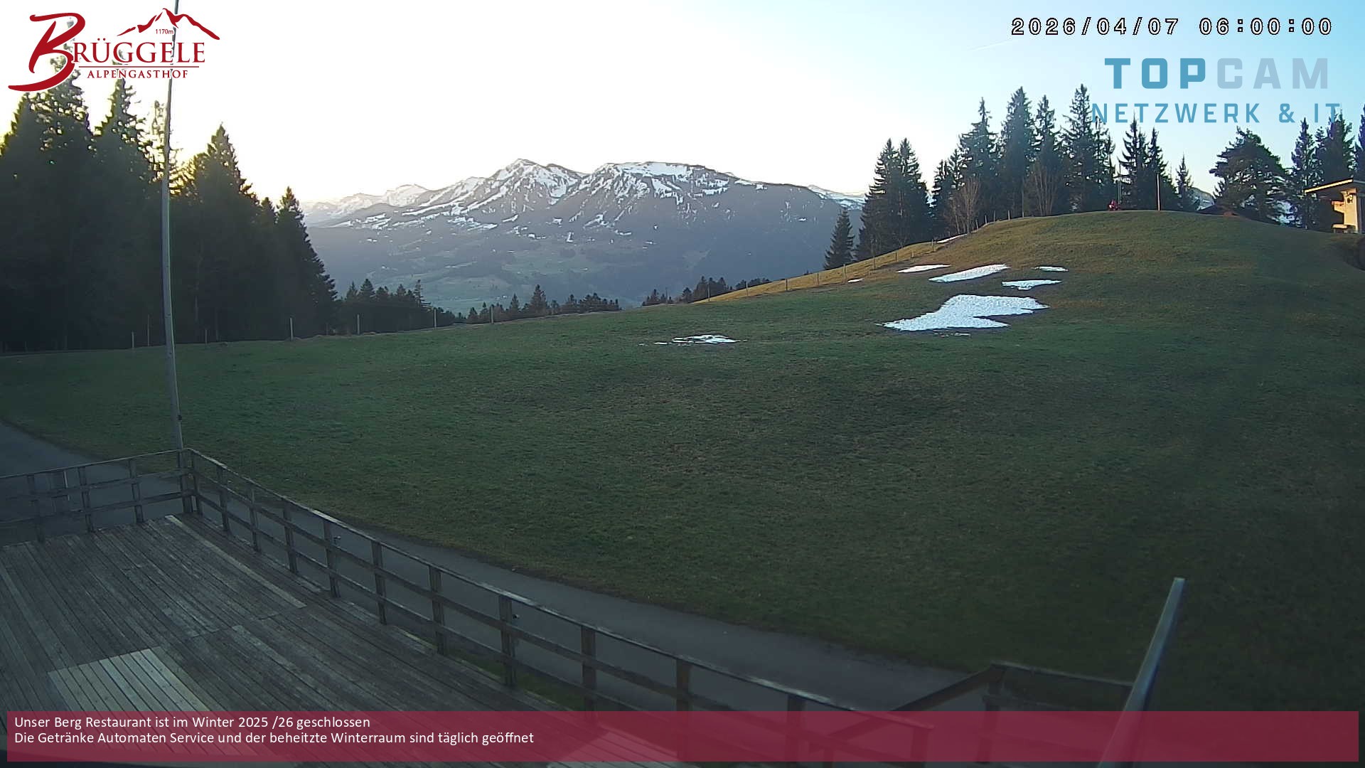 Archiv Foto Webcam Alberschwende, Alpengasthof Brüggele