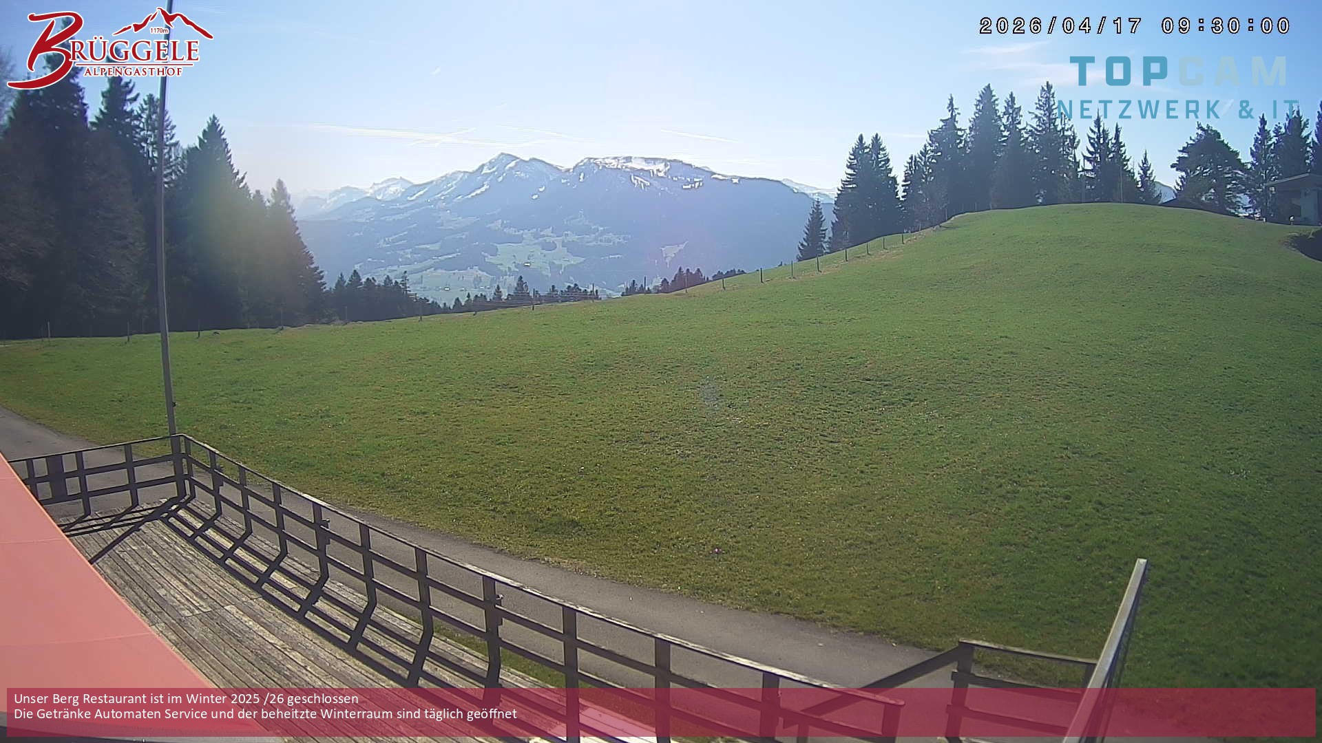 Archived image Webcam Alberschwende, mountain restaurant Brueggele