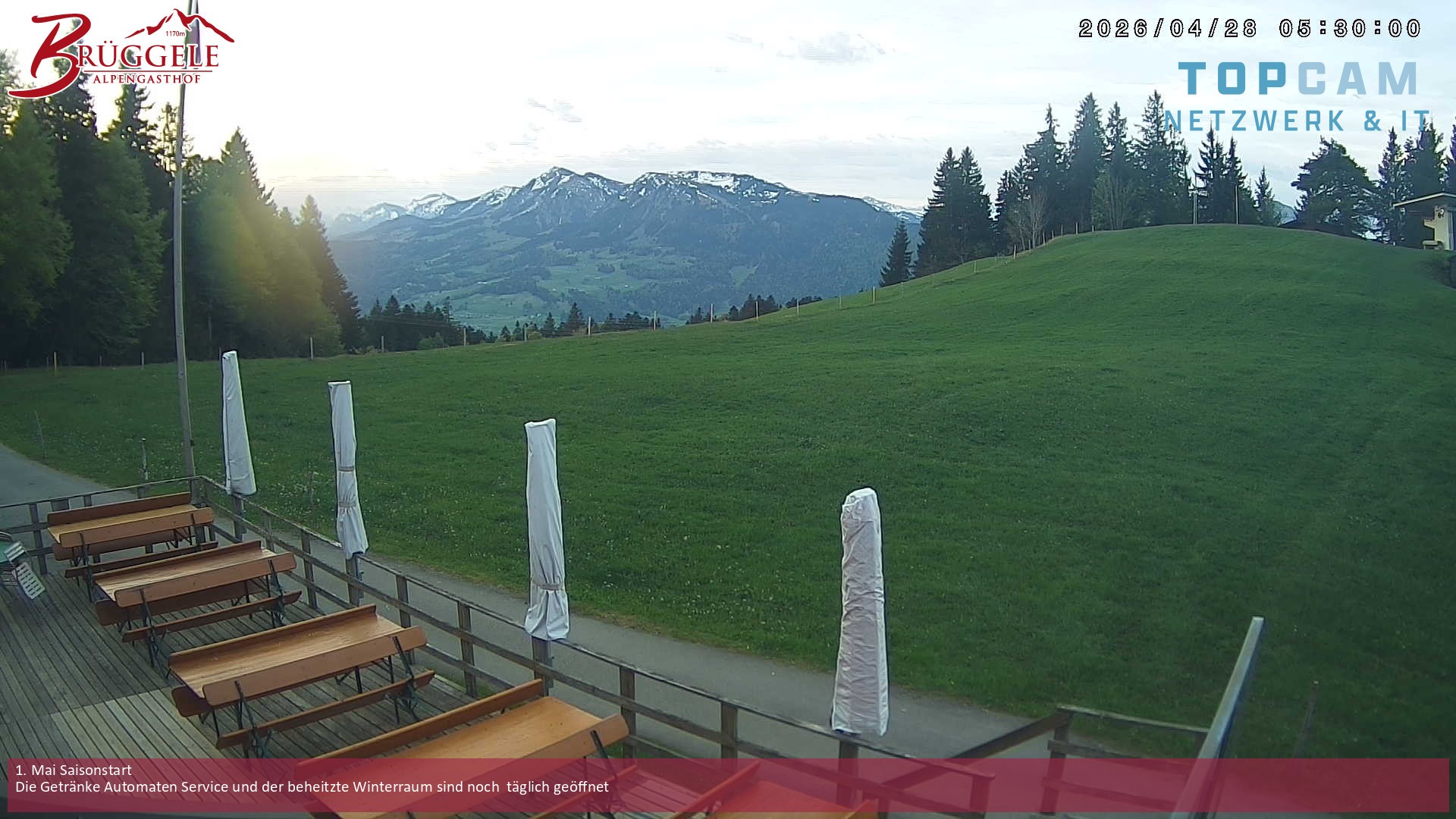 Archiv Foto Webcam Alberschwende, Alpengasthof Brüggele