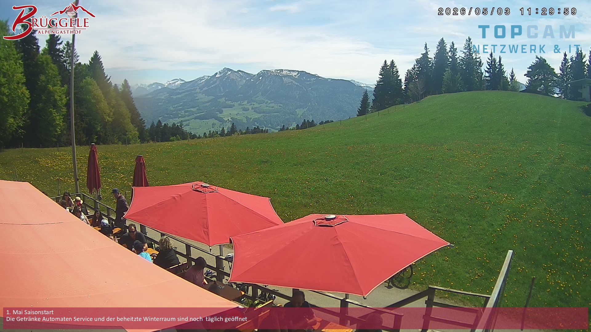 Archiv Foto Webcam Alberschwende, Alpengasthof Brüggele