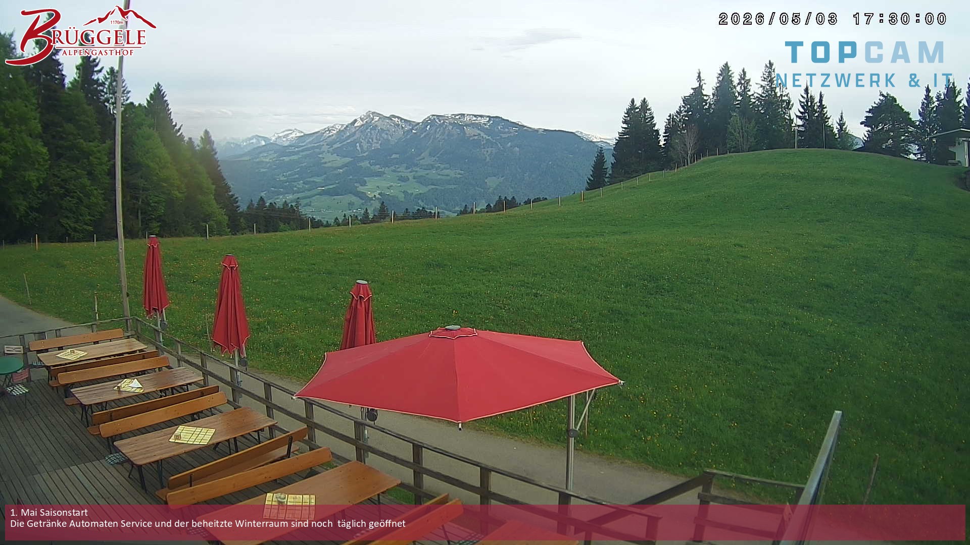 Archiv Foto Webcam Alberschwende, Alpengasthof Brüggele