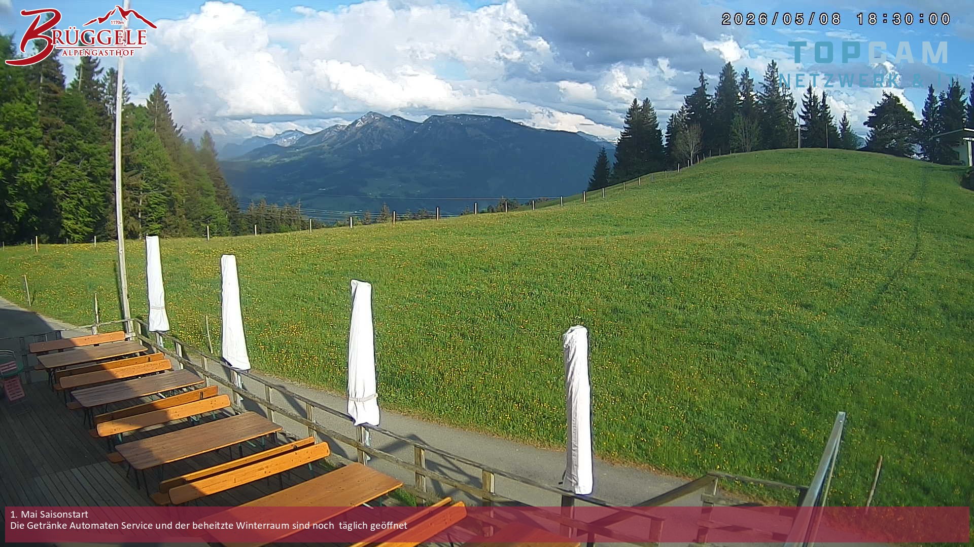 Archiv Foto Webcam Alberschwende, Alpengasthof Brüggele