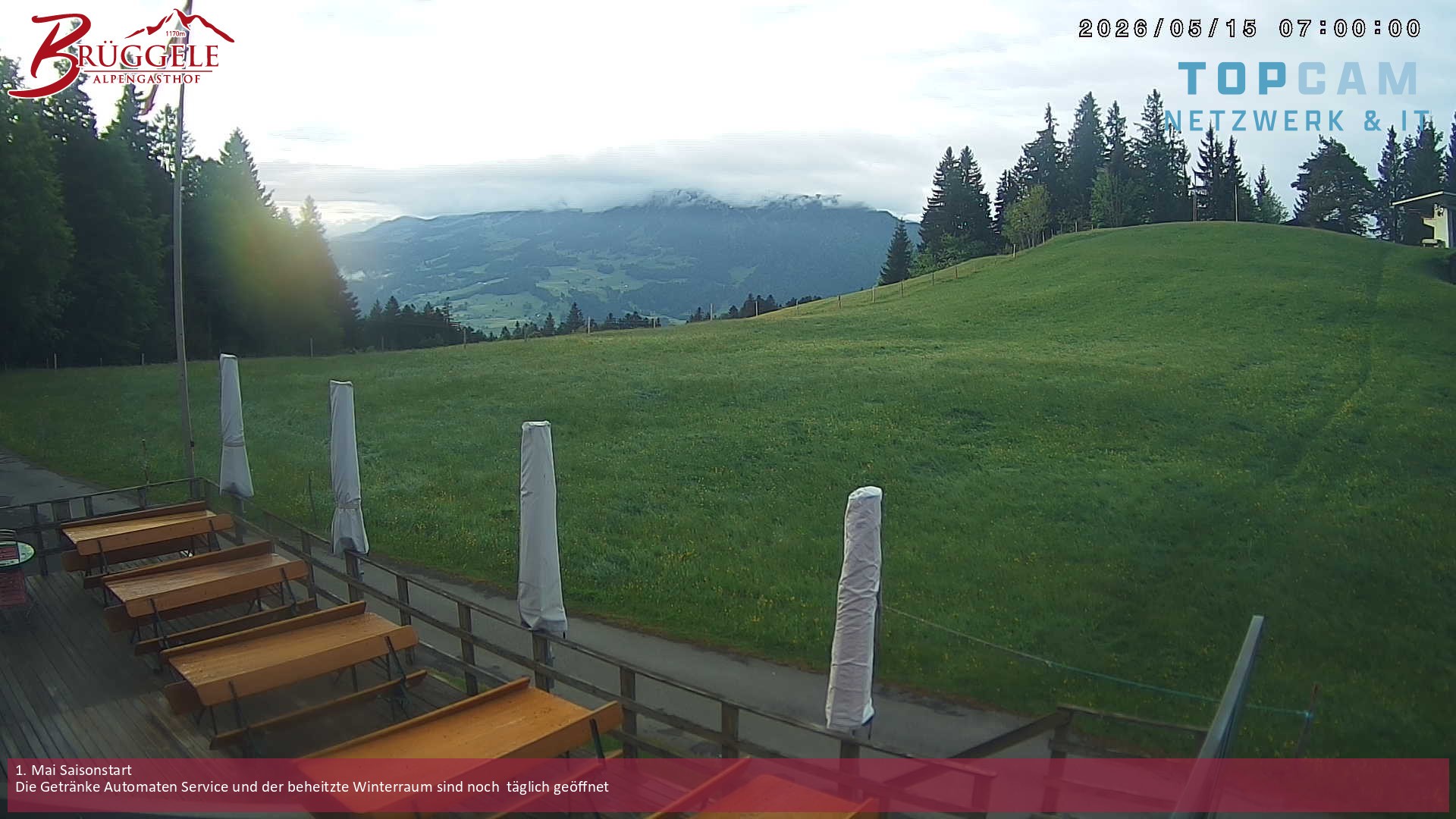 Archiv Foto Webcam Alberschwende, Alpengasthof Brüggele
