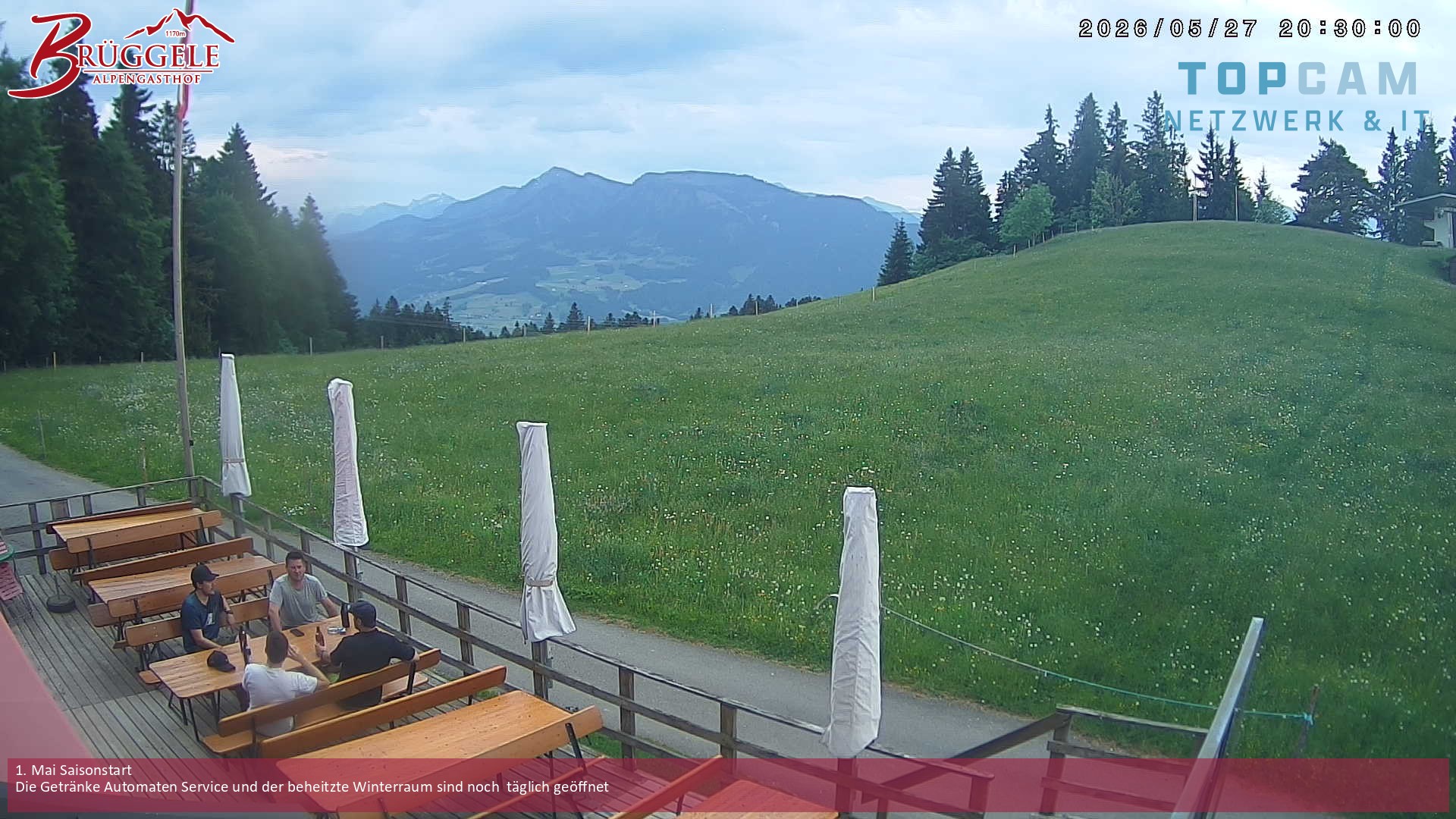 Archived image Webcam Alberschwende, mountain restaurant Brueggele