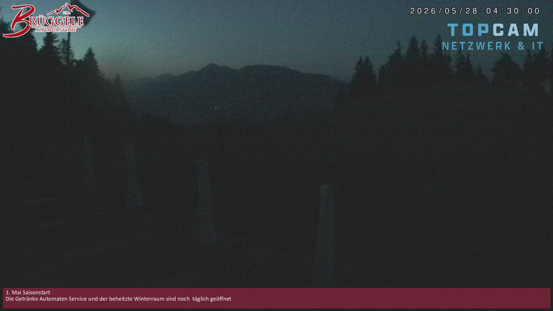 Archived image Webcam Alberschwende, mountain restaurant Brueggele