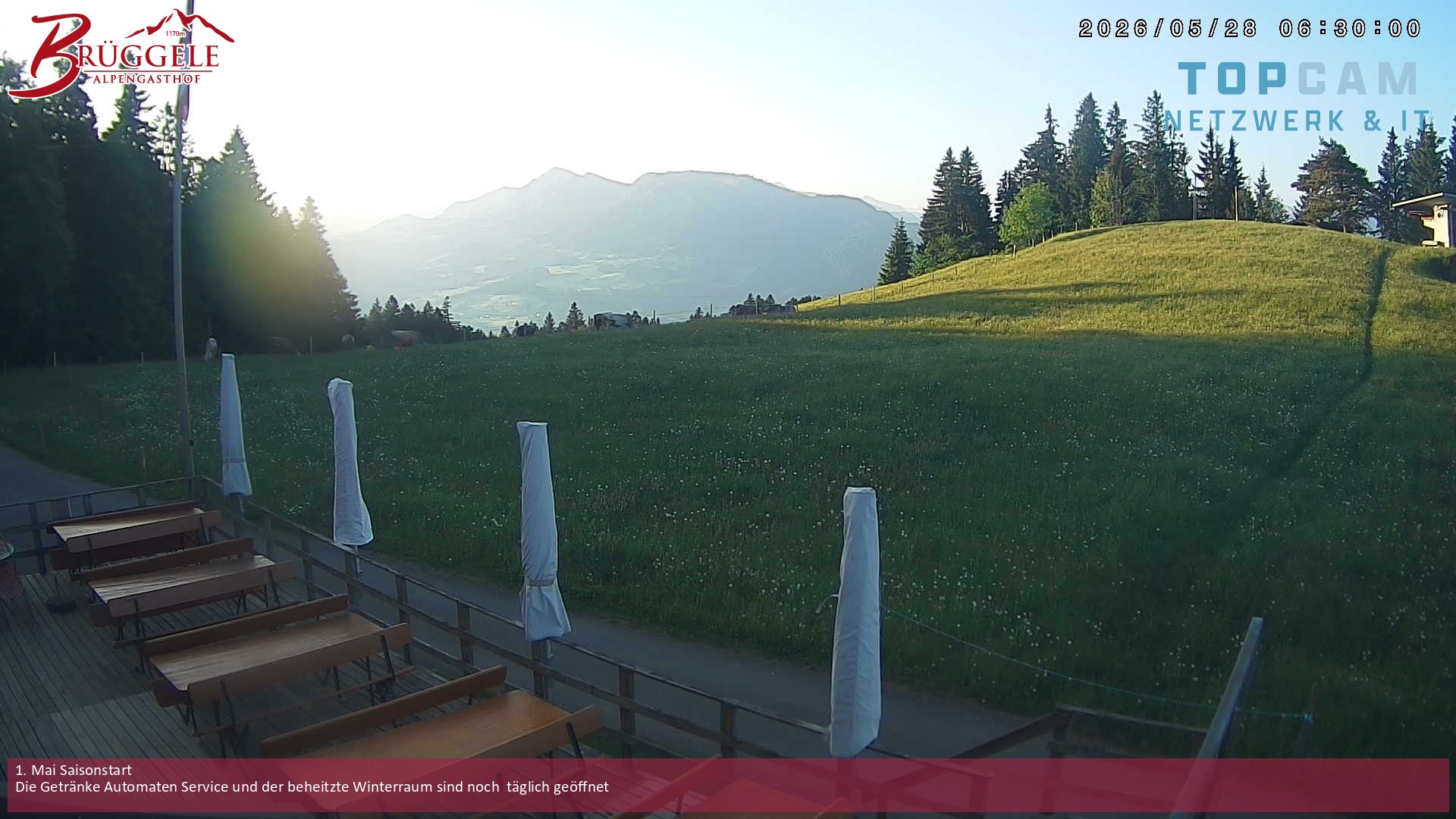Archived image Webcam Alberschwende, mountain restaurant Brueggele