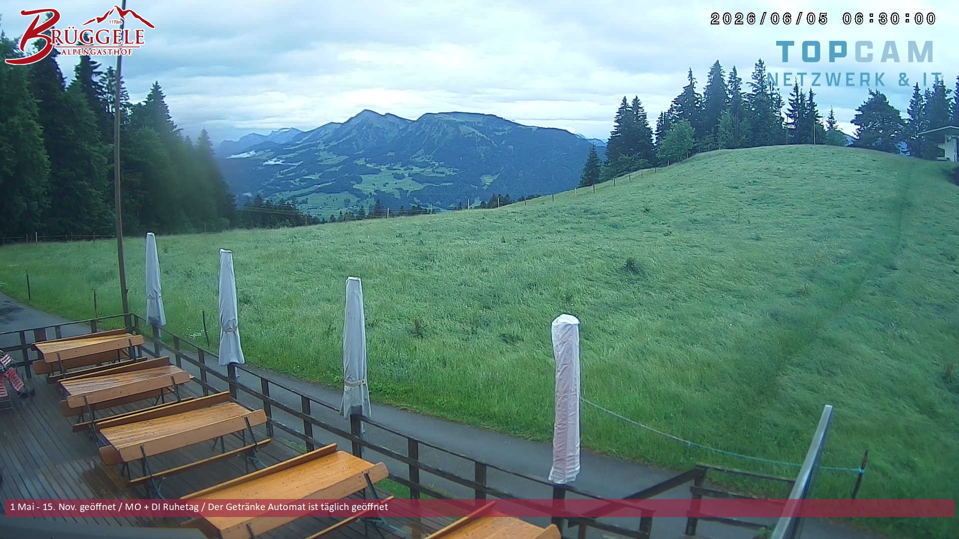 Archiv Foto Webcam Alberschwende, Alpengasthof Brüggele